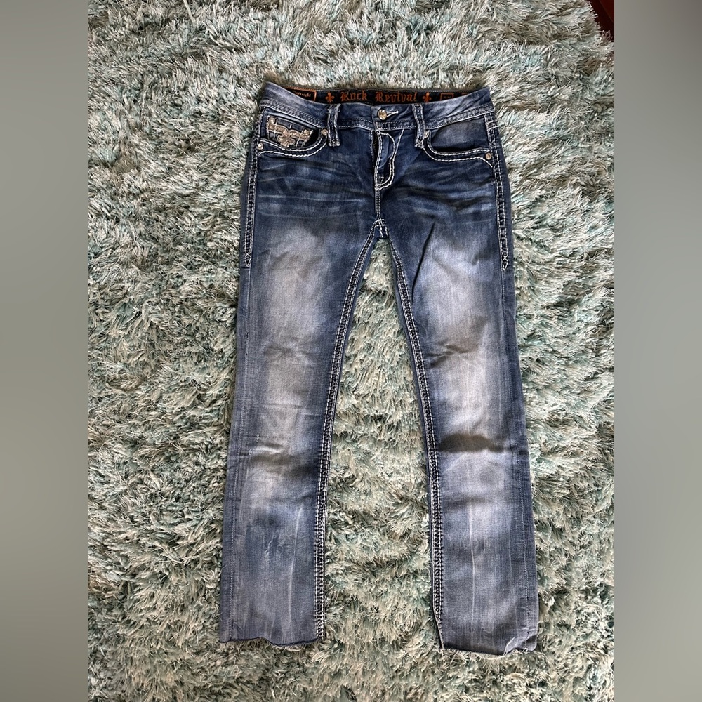 Rock Revival Nancy straight jeans capris size 27